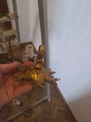 Lampara antigua bronce - Cristal