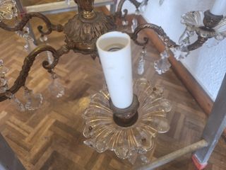 Lampara antigua bronce - Cristal