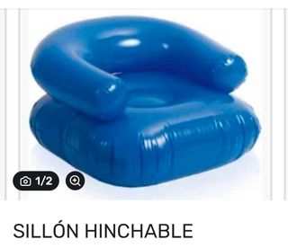 Sillón hinchable verde para piscina playa o jardín