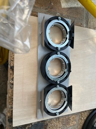 Tira focos techo 3 luces aluminio, 7 unidades