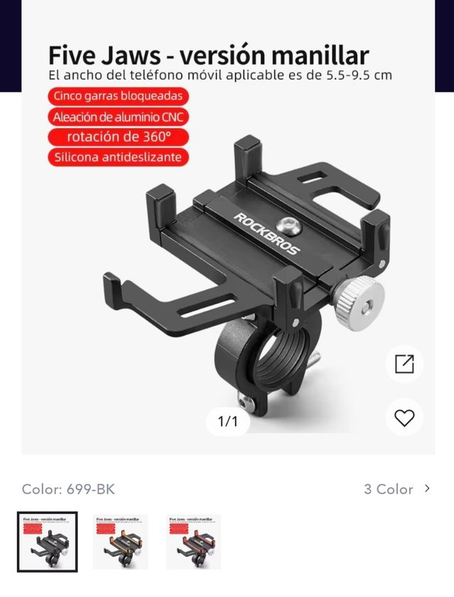 Soporte para móvil bici Rockbros nuevo a estrenar