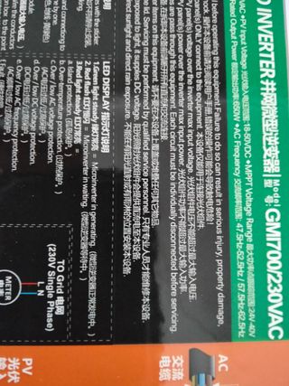 Microinversor solar 700w 230v