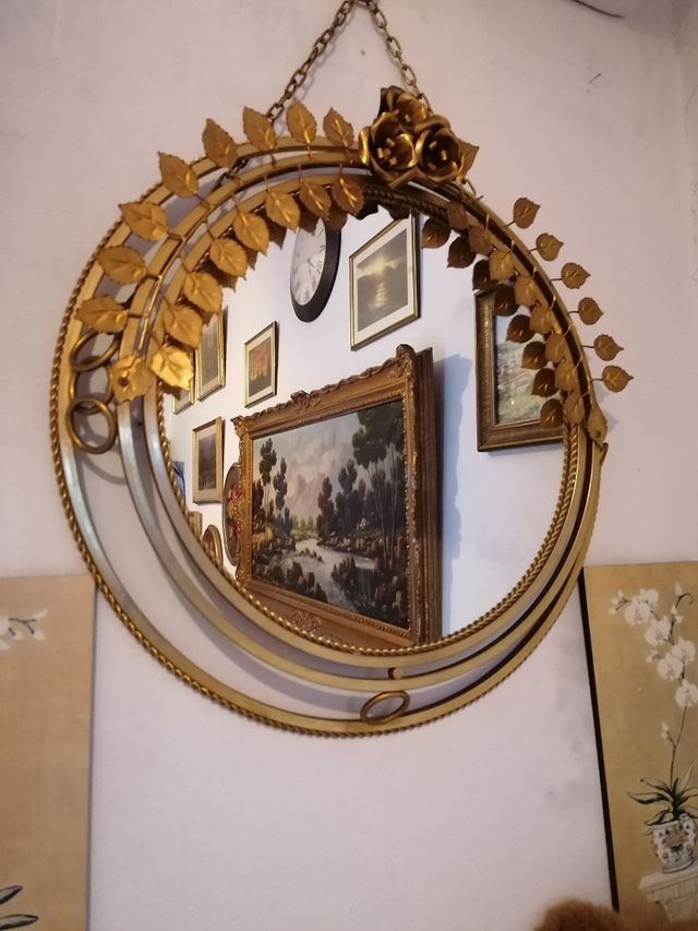 Espejo dorado años 50 - Retro