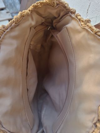 Bolso paja beige redondo