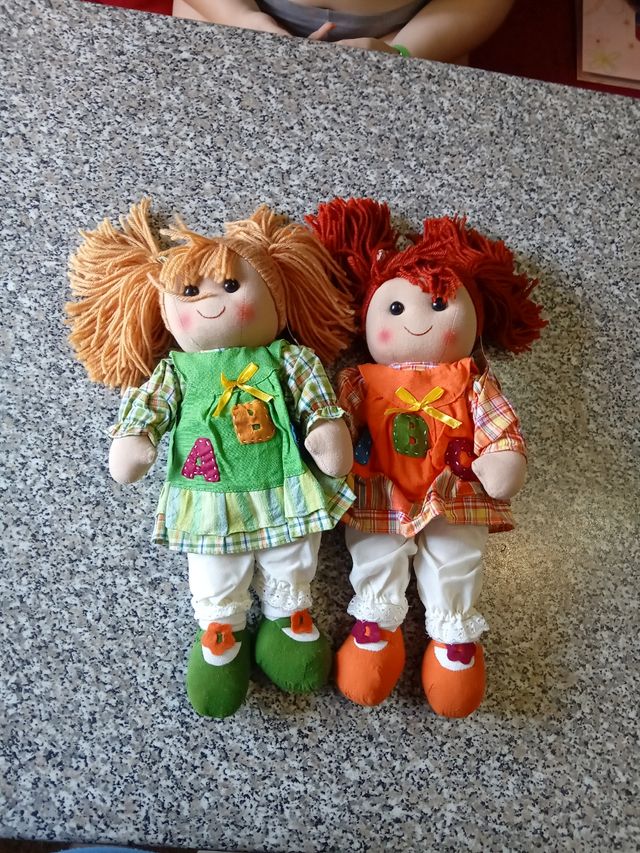 2 Bambole di stoffa vintage