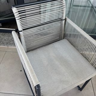 Mesa terraza cristal - 4 sillas