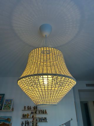 Lámpara Ikea crochet beige con bombilla
