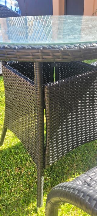 Conjunto jardín - Mesa+4 sillas ratán