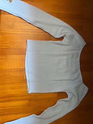 Top Bershka azul XS - manga larga