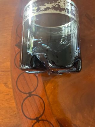 Juego vasos cubitera cristal azul y plata