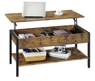 Mesa elevable con almacenaje