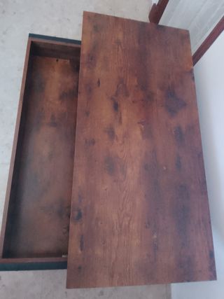Mesa elevable con almacenaje