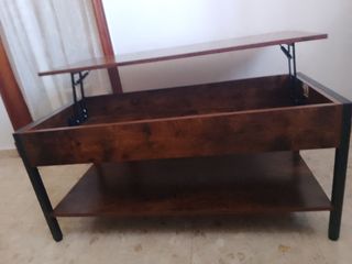 Mesa elevable con almacenaje