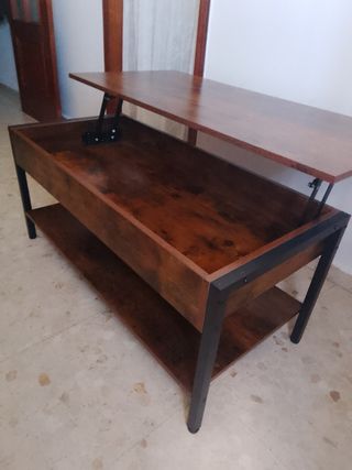 Mesa elevable con almacenaje