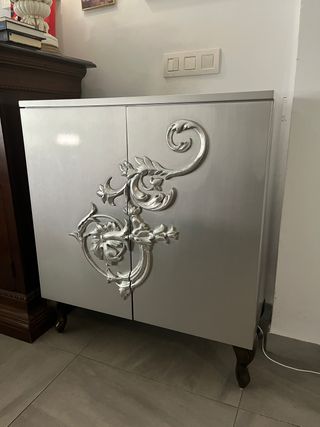 mueble auxiliar entrada plata