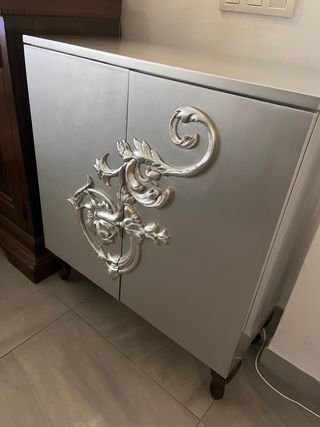mueble auxiliar entrada plata