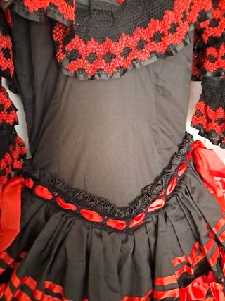 Traje Flamenca Rojo-Negro