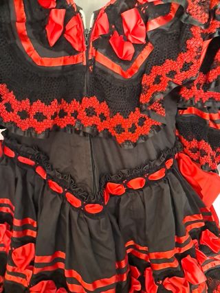 Traje Flamenca Rojo-Negro