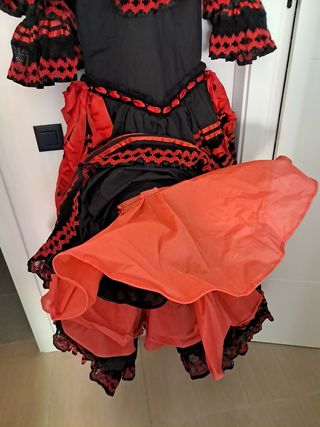 Traje Flamenca Rojo-Negro