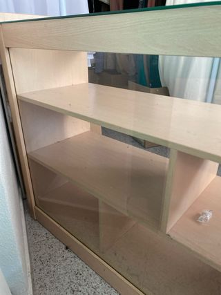 Mostrador tienda vintage madera-cristal