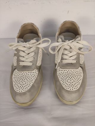 Sneakers sportive donna, argento-bianco