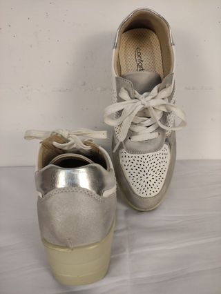 Sneakers sportive donna, argento-bianco