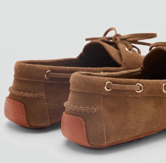 Zapatos náuticos Mango serraje marrón, talla 39 de segunda mano