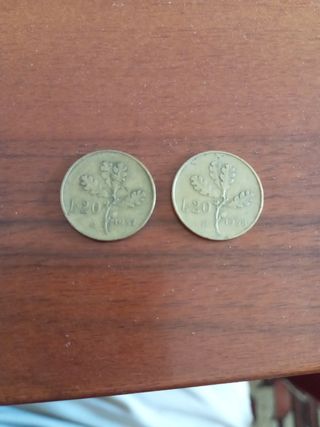 2 Monete 20 Lire 1957-1958