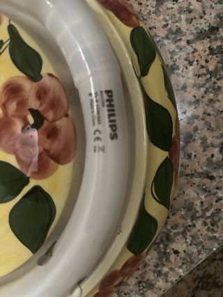 Lampara artesanal de techo estilo Talavera de la R