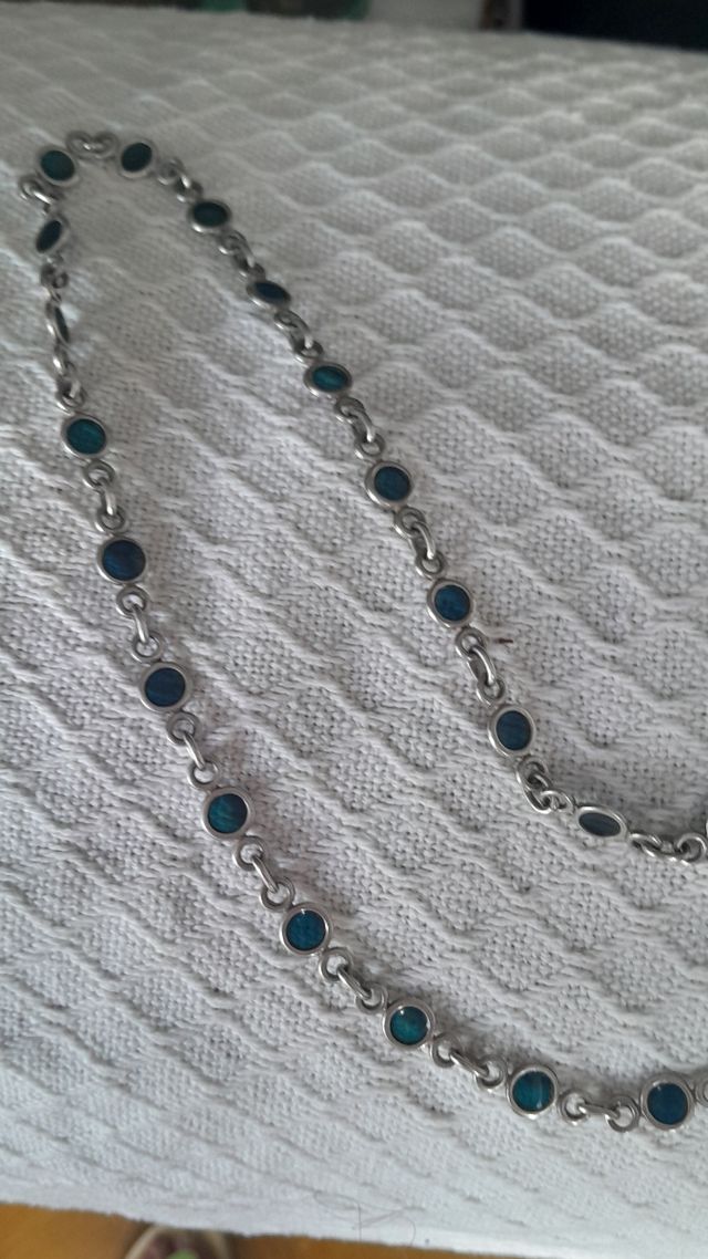 Collar plata piedras azules