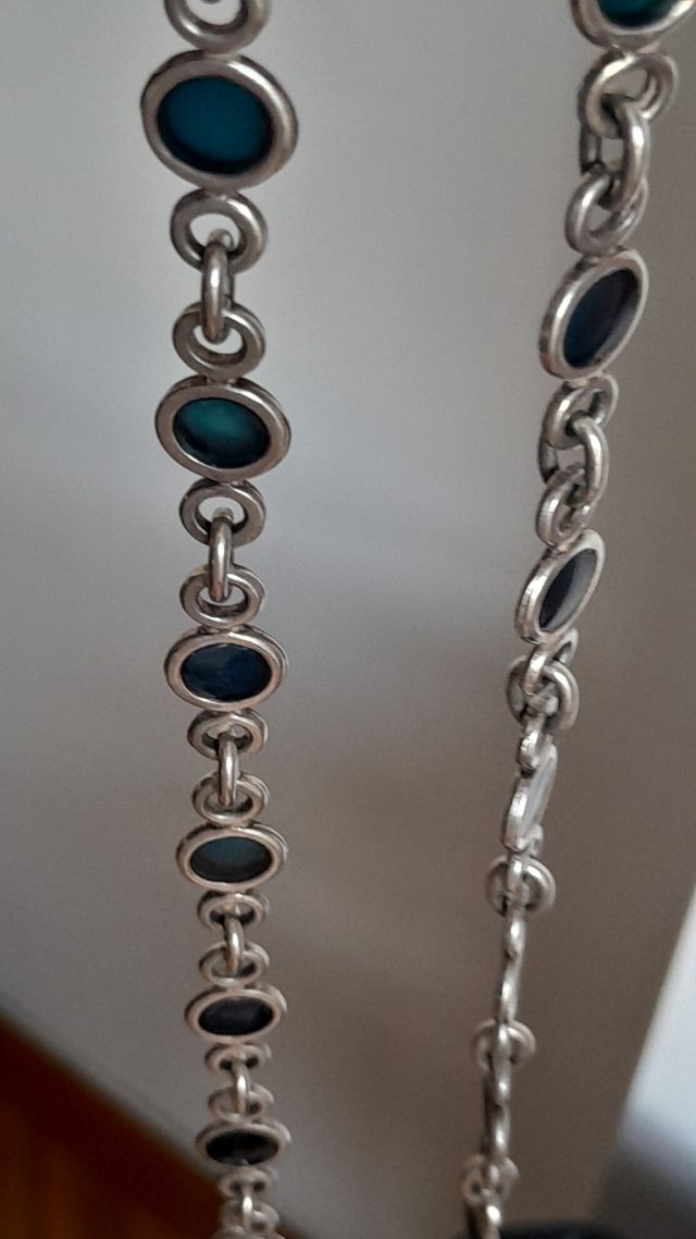 Collar plata piedras azules