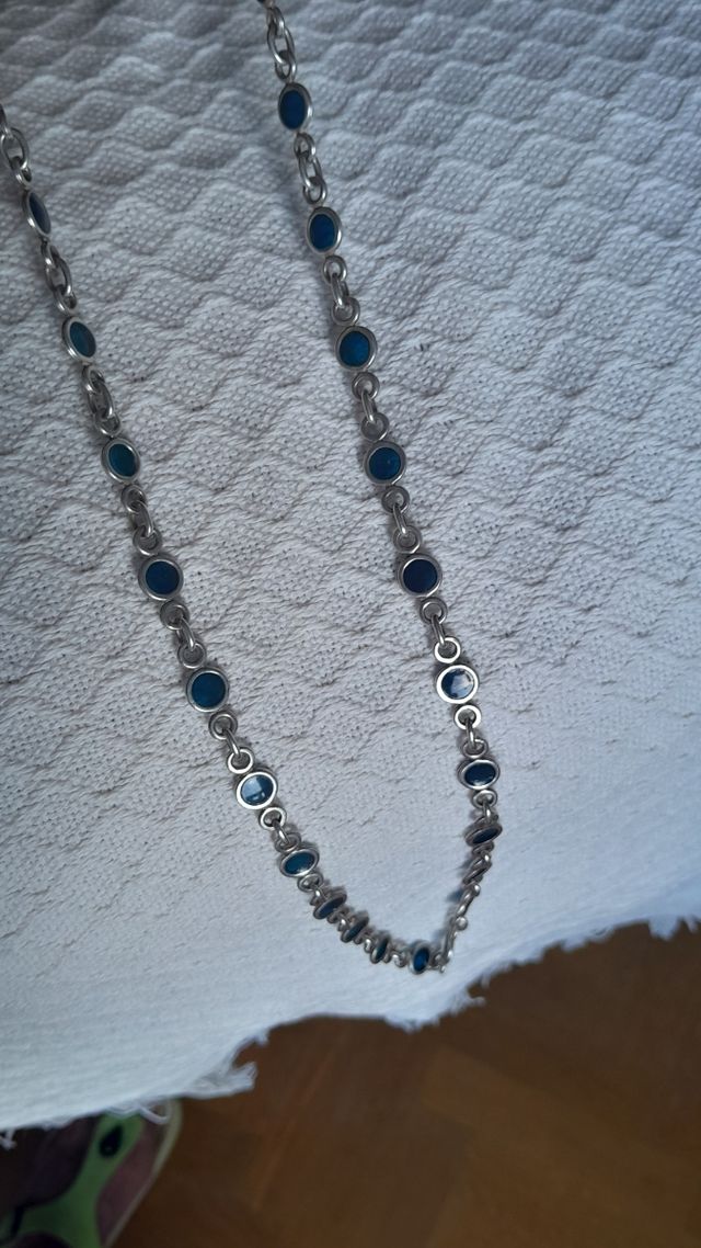 Collar plata piedras azules