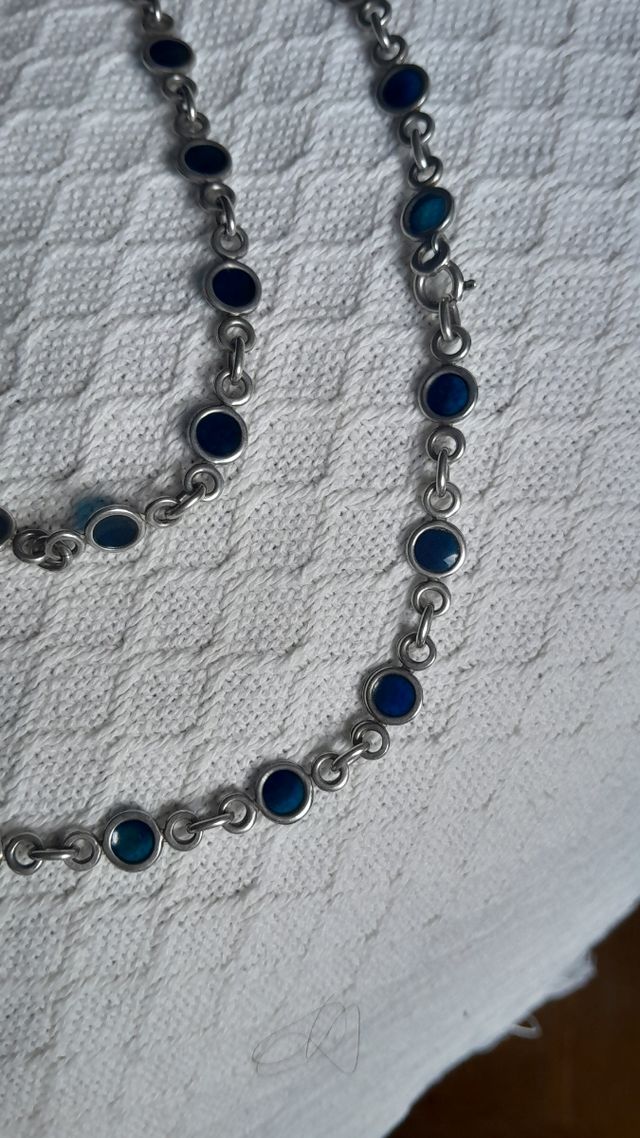 Collar plata piedras azules