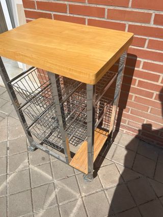 Carro auxiliar cocina metal madera