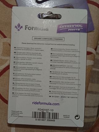 Pastiglie Freno Formula Cura 4 Pistoncini