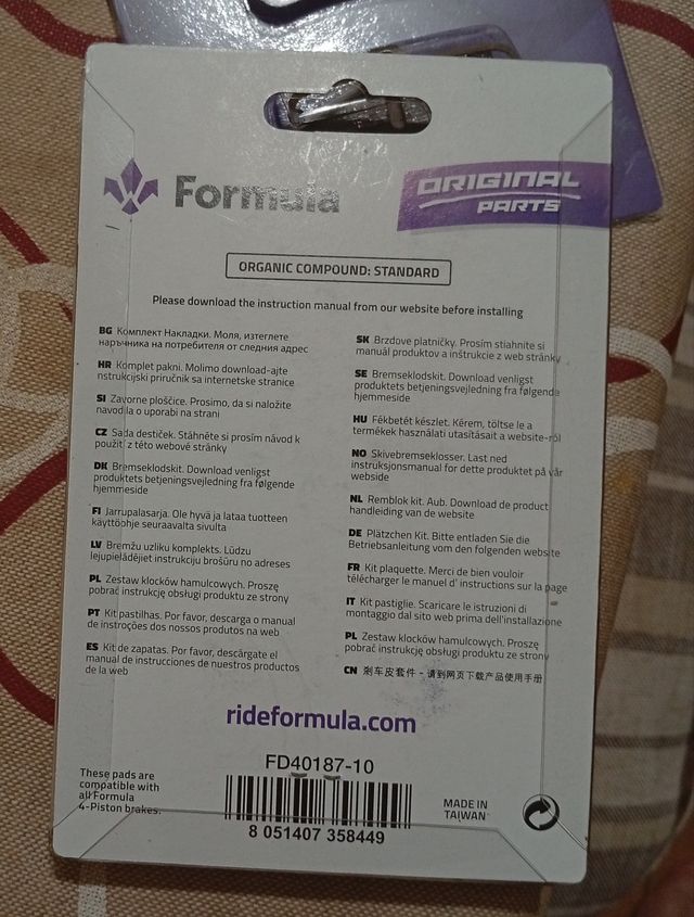 Pastiglie Freno Formula Cura 4 Pistoncini