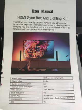 Kit luz trasera TV LED HDMI 4k 60Hz.