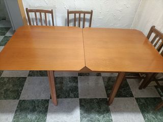 4 sillas vintage comedor madera