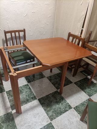 4 sillas vintage comedor madera