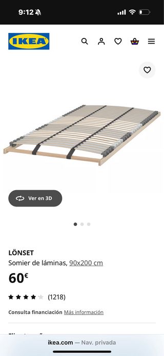 Somier Láminas IKEA 90x200