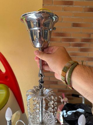 Araña plata - Lampara cristal