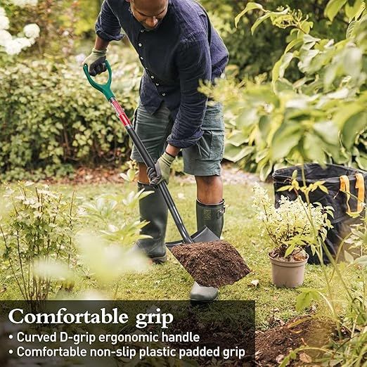 Pala jardín grande Acero Templado, Cómodo Mango
