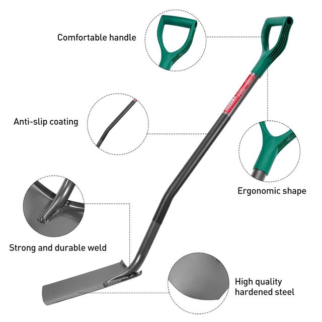 Pala jardín grande Acero Templado, Cómodo Mango