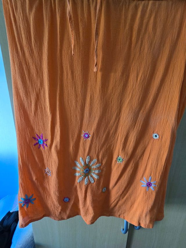 Falda bordada - Naranja