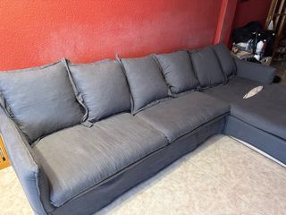 Sofá chaise longue gris