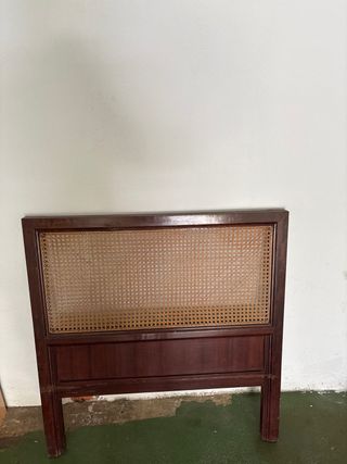 Cabecero cama mimbre marrón