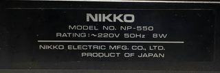 Tocadiscos Nikko NP-550 Japón 