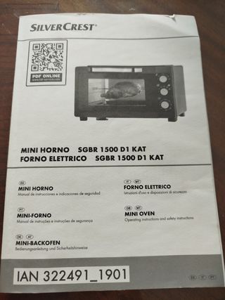 Mini horno SilverCrest SGBR 1500 D1 KAT