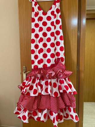 Vestido Flamenca lunares rojo-blanco