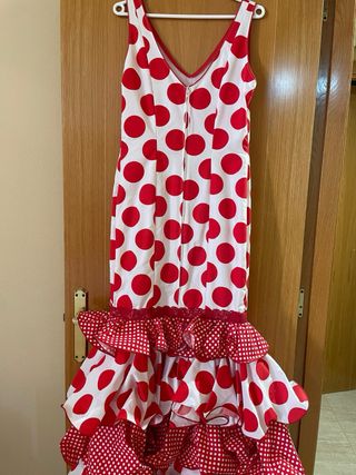 Vestido Flamenca lunares rojo-blanco
